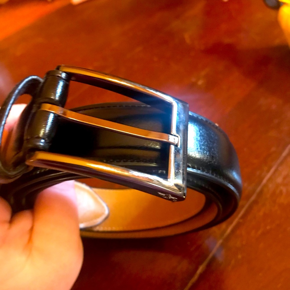 40L Black Leather Belt